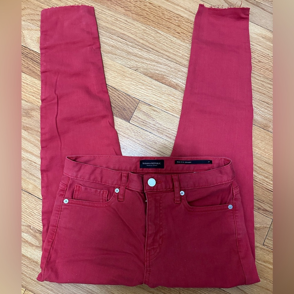 BR Red Denim Skinny Jeans